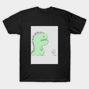 cute dino vs warrior T-Shirt